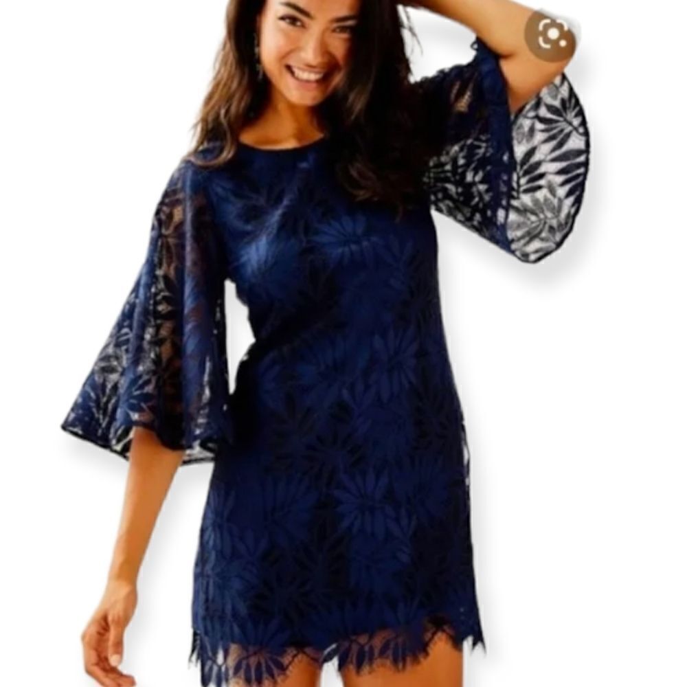 Lilly Pulitzer Navy Lace Romper Dress Size 0